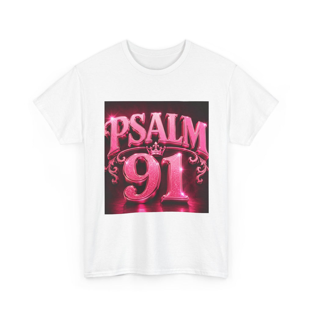 Psalm 91 Christian T-Shirt — Pink Gothic Faith Tee