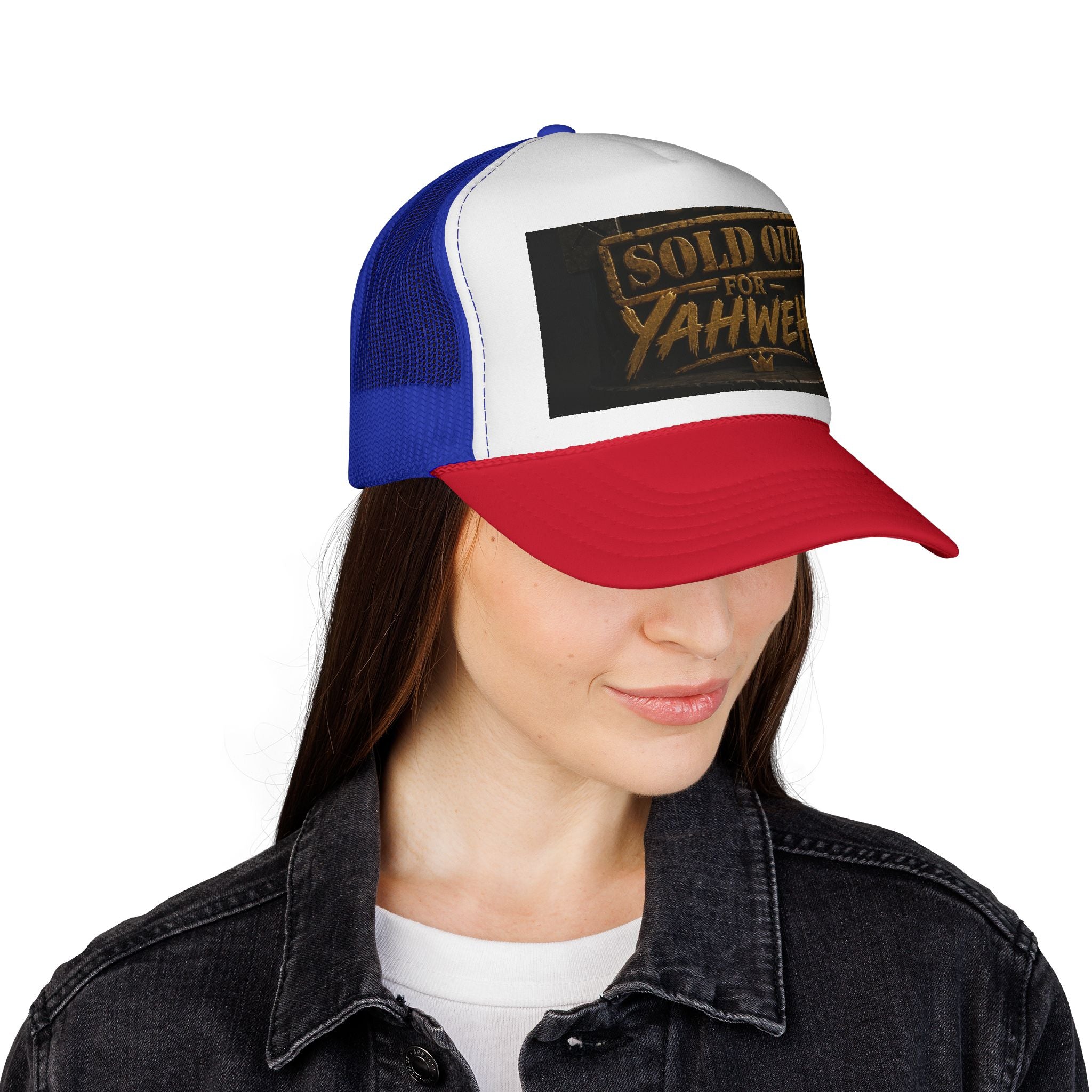 Sold Out for Yahweh Trucker Hat – Christian Faith Mesh Cap
