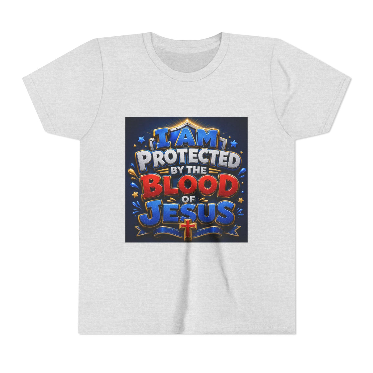 Youth Tee - "I Am Protected by the Blood of Jesus" Christian Kids T-Shirt