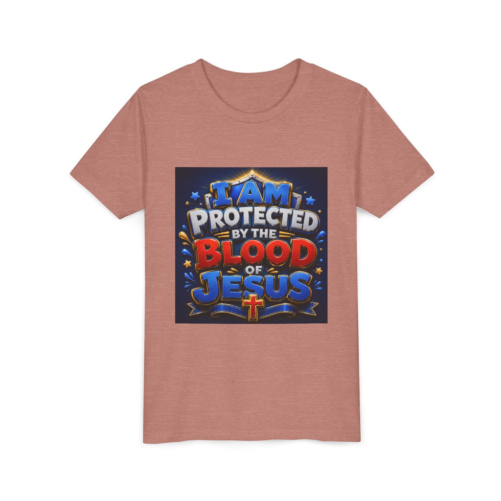 Youth Tee - "I Am Protected by the Blood of Jesus" Christian Kids T-Shirt