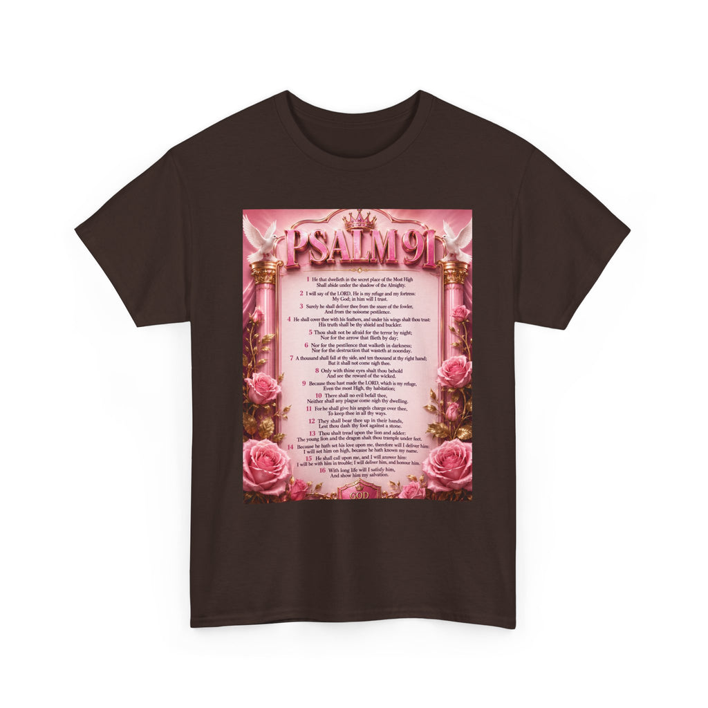 Psalm 91 Floral T‑Shirt — Inspirational Christian Verse Tee