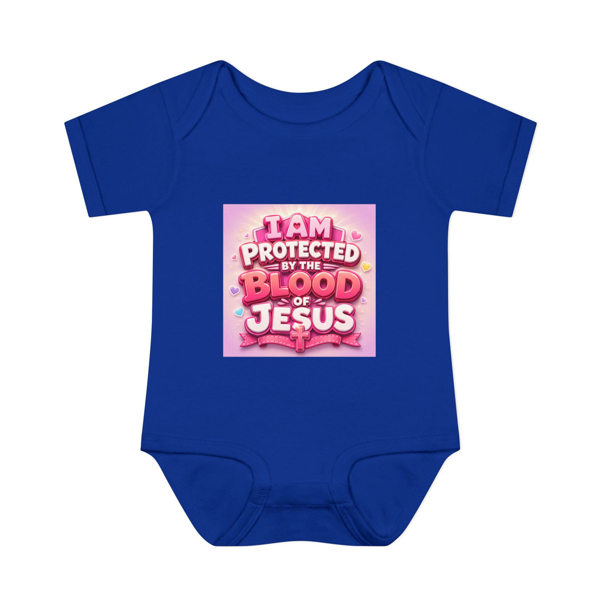 Infant Bodysuit — "I Am Protected by the Blood of Jesus" Pink Faith Baby Onesie