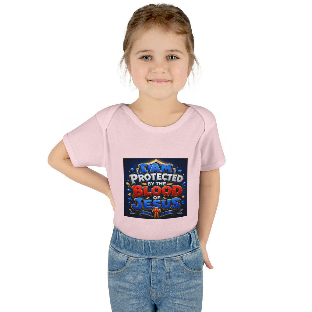 Infant Bodysuit - "I Am Protected by the Blood of Jesus" Christian Baby Onesie, Religious Newborn Gift