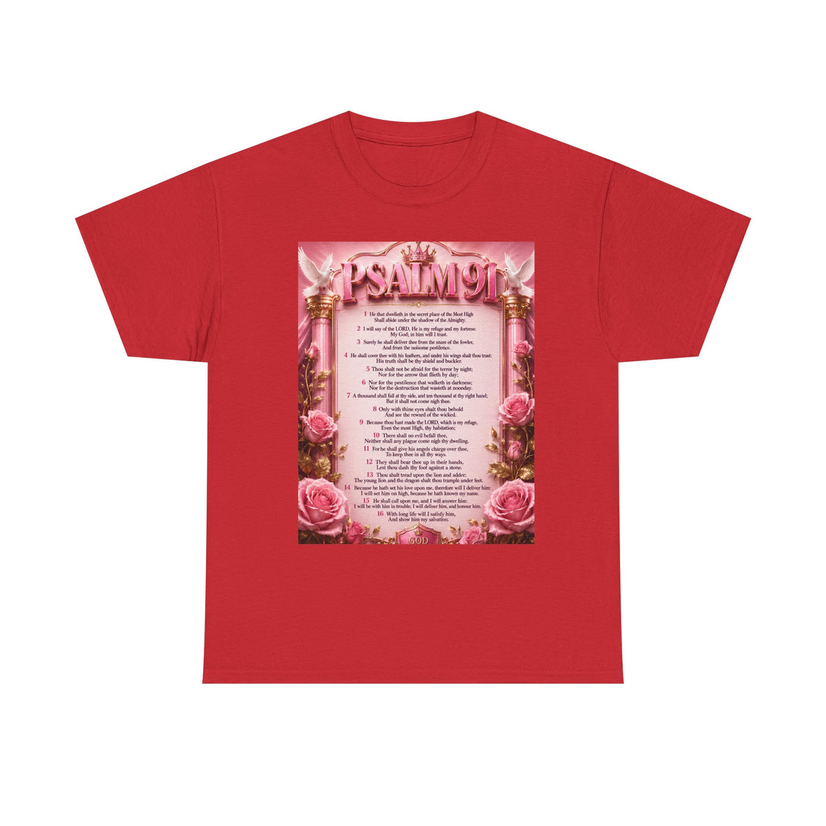 Psalm 91 Floral T‑Shirt — Inspirational Christian Verse Tee