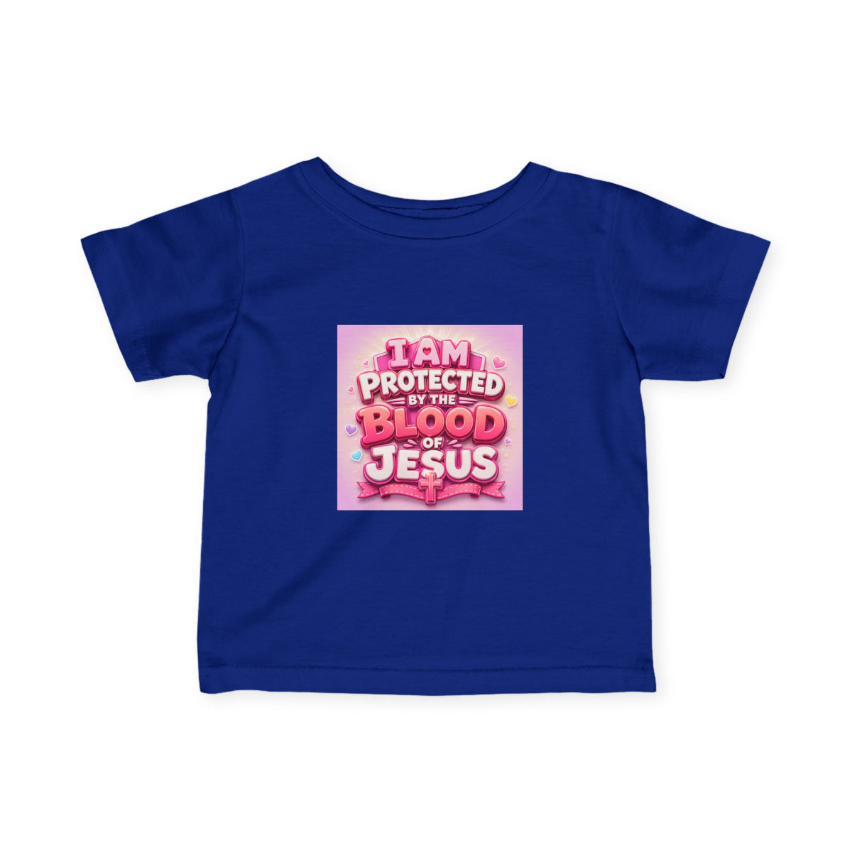 Infant Tee — "I Am Protected by the Blood of Jesus" Pink Christian Baby Shirt