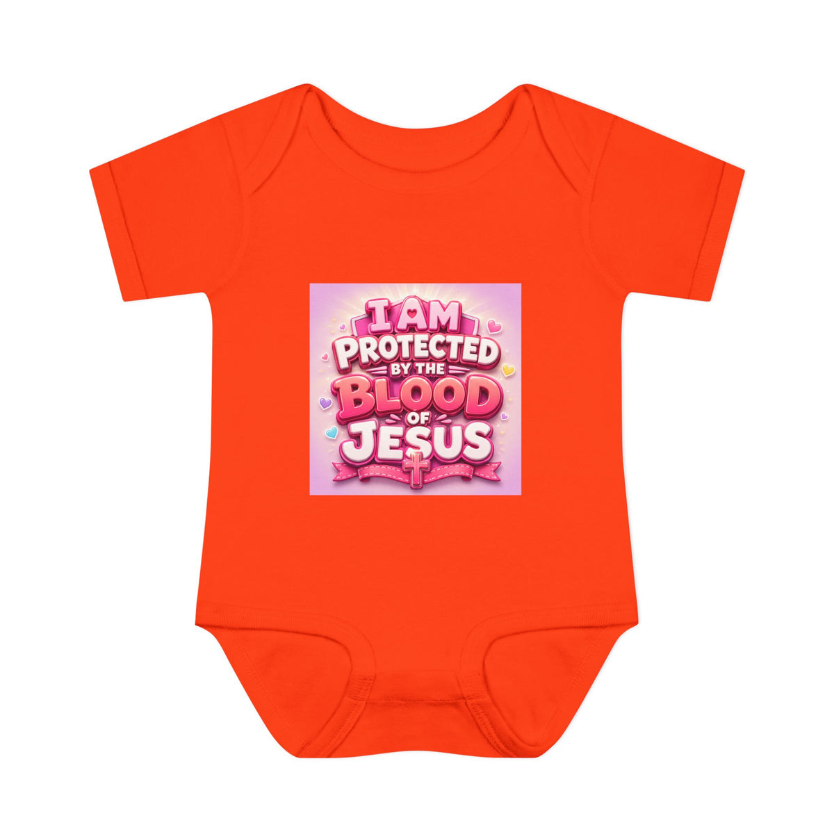 Infant Bodysuit — "I Am Protected by the Blood of Jesus" Pink Faith Baby Onesie