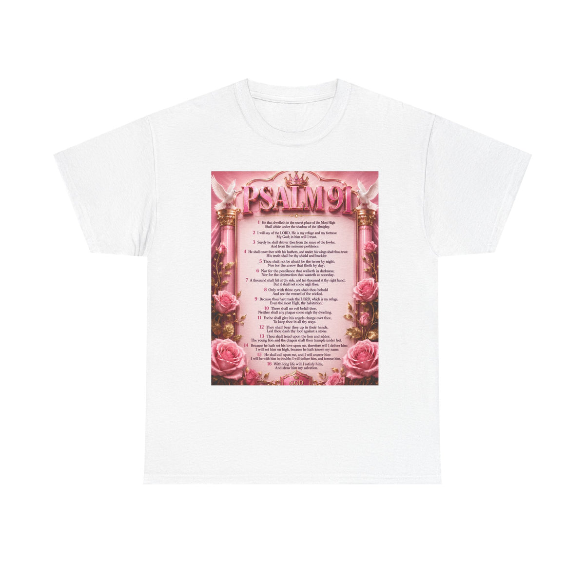 Psalm 91 Floral T‑Shirt — Inspirational Christian Verse Tee