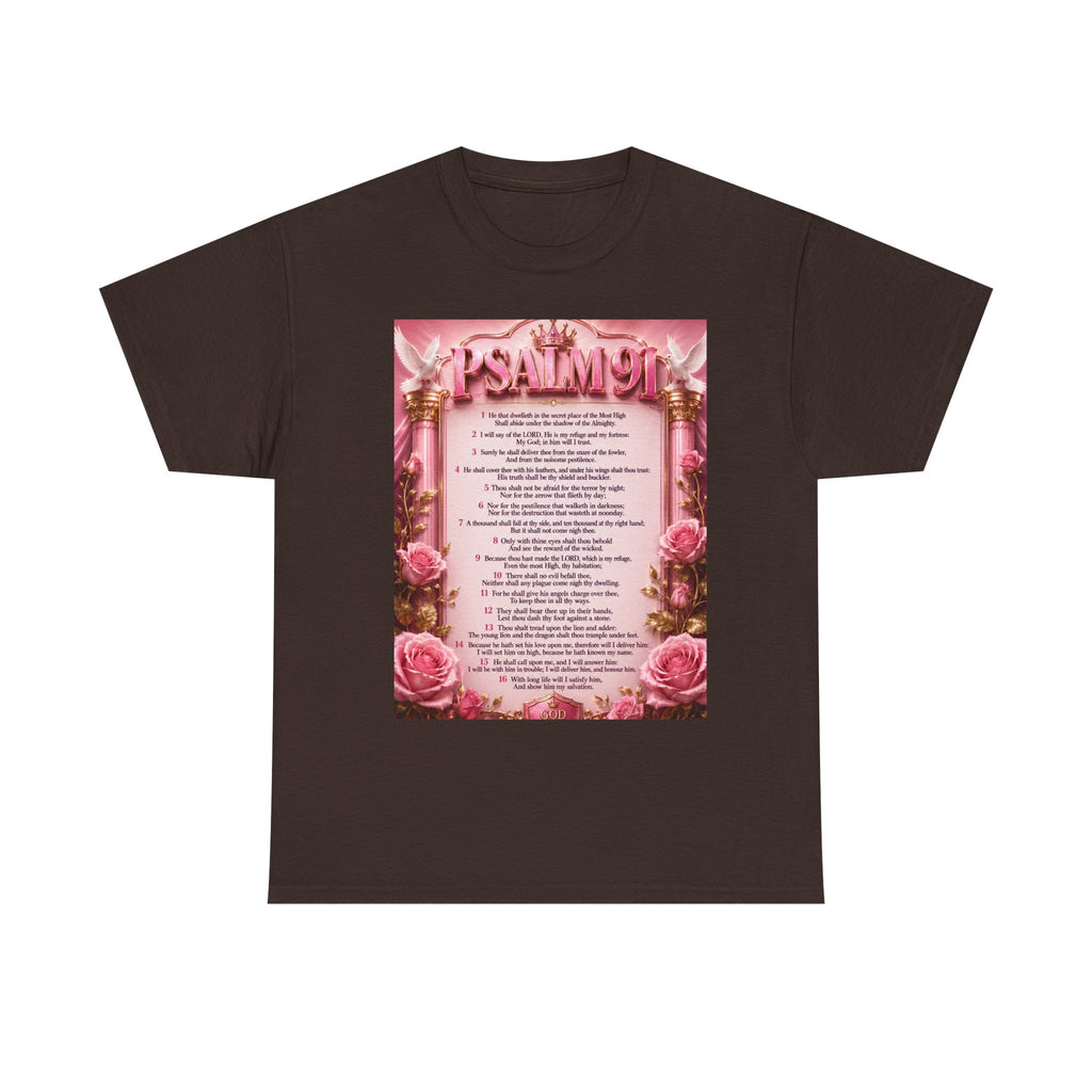 Psalm 91 Floral T‑Shirt — Inspirational Christian Verse Tee