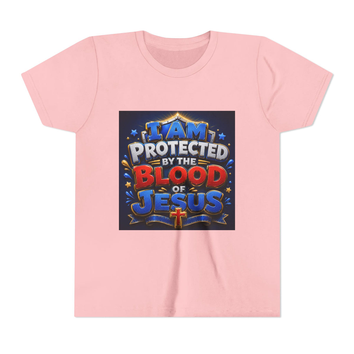 Youth Tee - "I Am Protected by the Blood of Jesus" Christian Kids T-Shirt