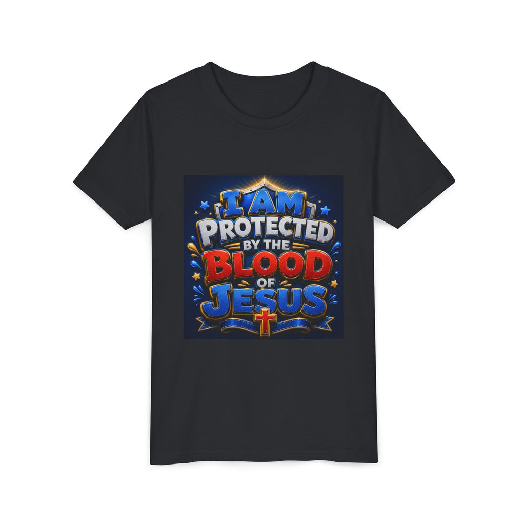 Youth Tee - "I Am Protected by the Blood of Jesus" Christian Kids T-Shirt