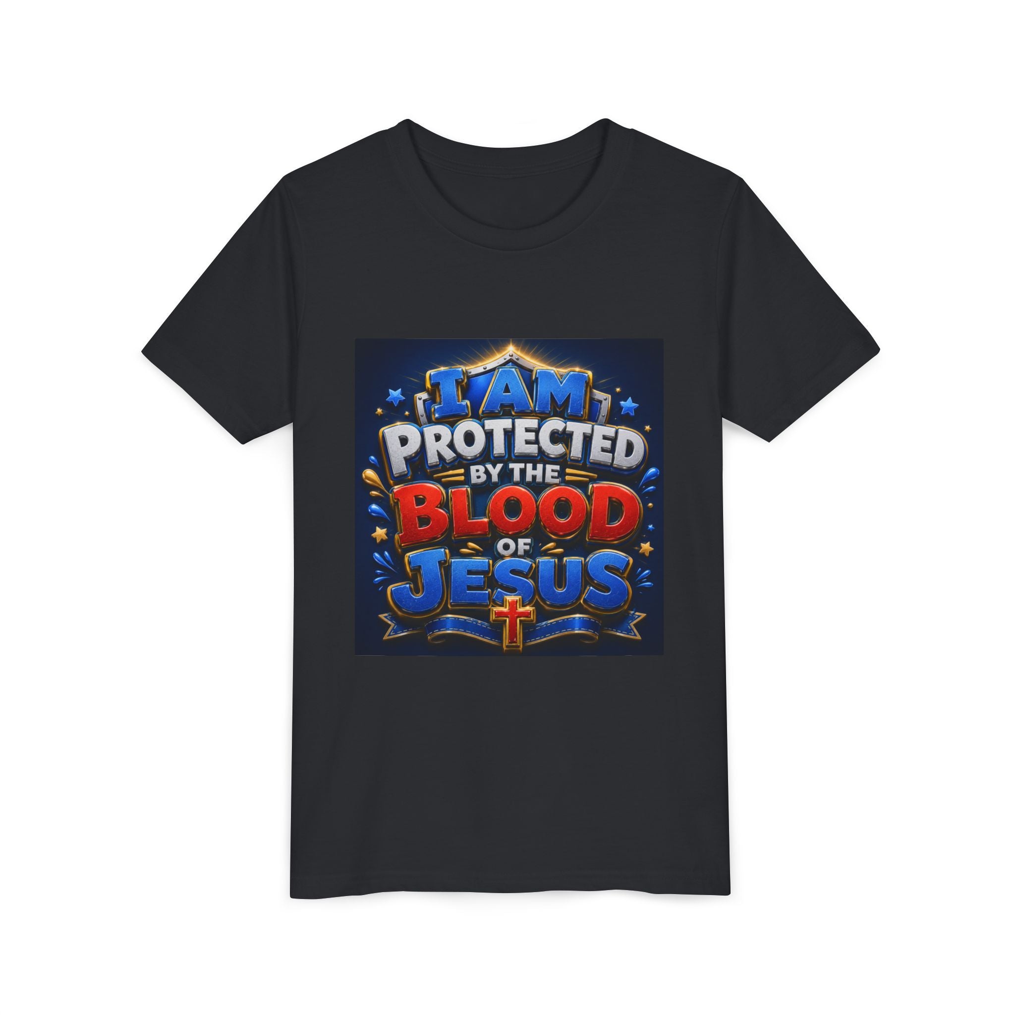 Youth Tee - "I Am Protected by the Blood of Jesus" Christian Kids T-Shirt