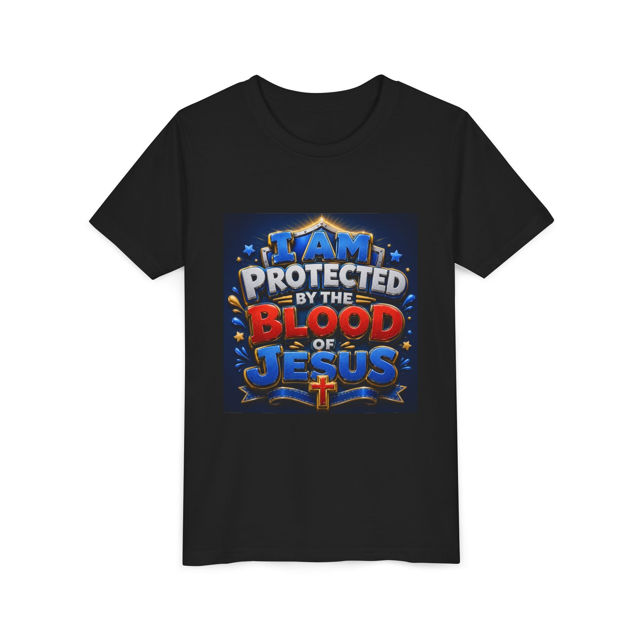 Youth Tee - "I Am Protected by the Blood of Jesus" Christian Kids T-Shirt