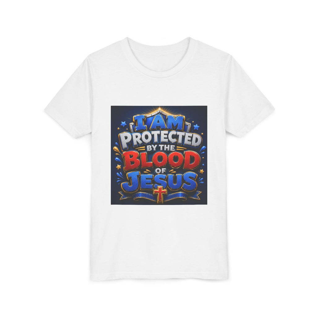 Youth Tee - "I Am Protected by the Blood of Jesus" Christian Kids T-Shirt