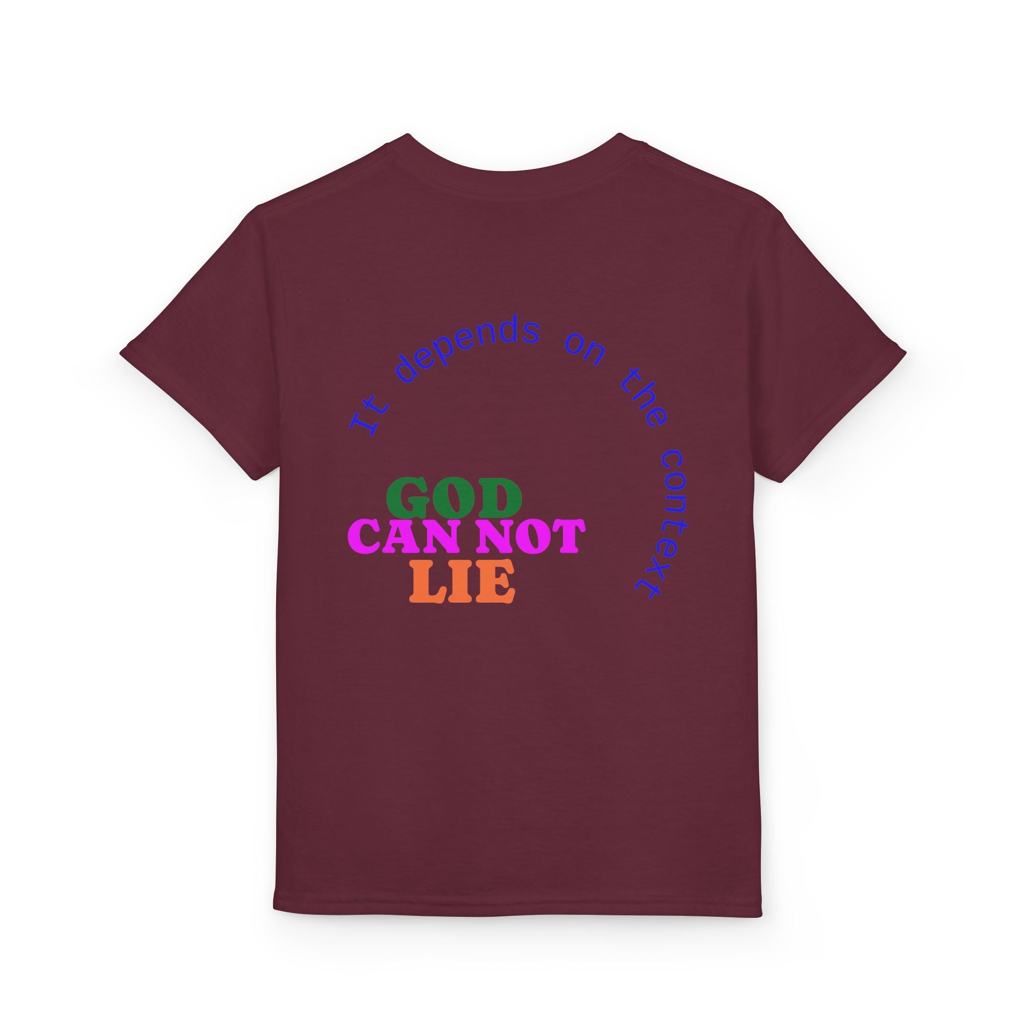 Youth T-Shirt — "What God Cannot Do Does Not Exist" Colorful Faith Graphic