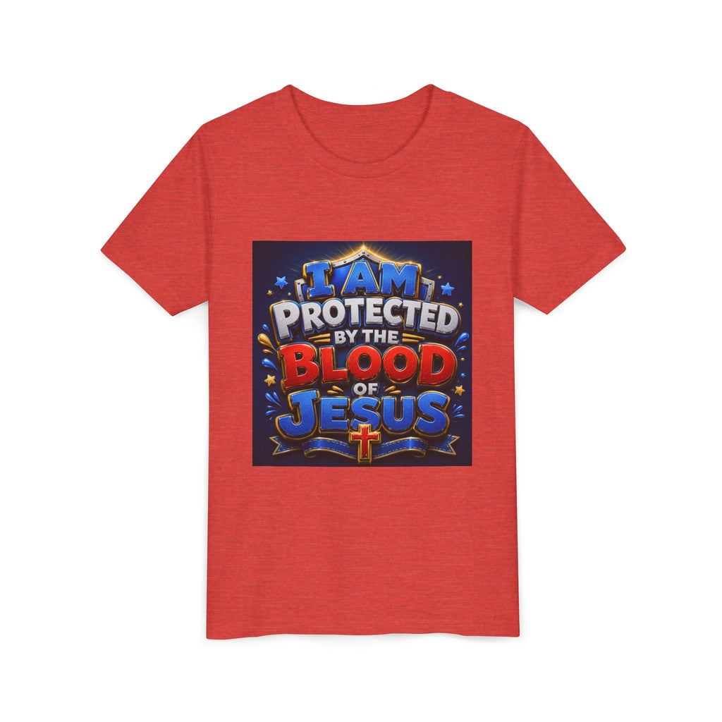 Youth Tee - "I Am Protected by the Blood of Jesus" Christian Kids T-Shirt