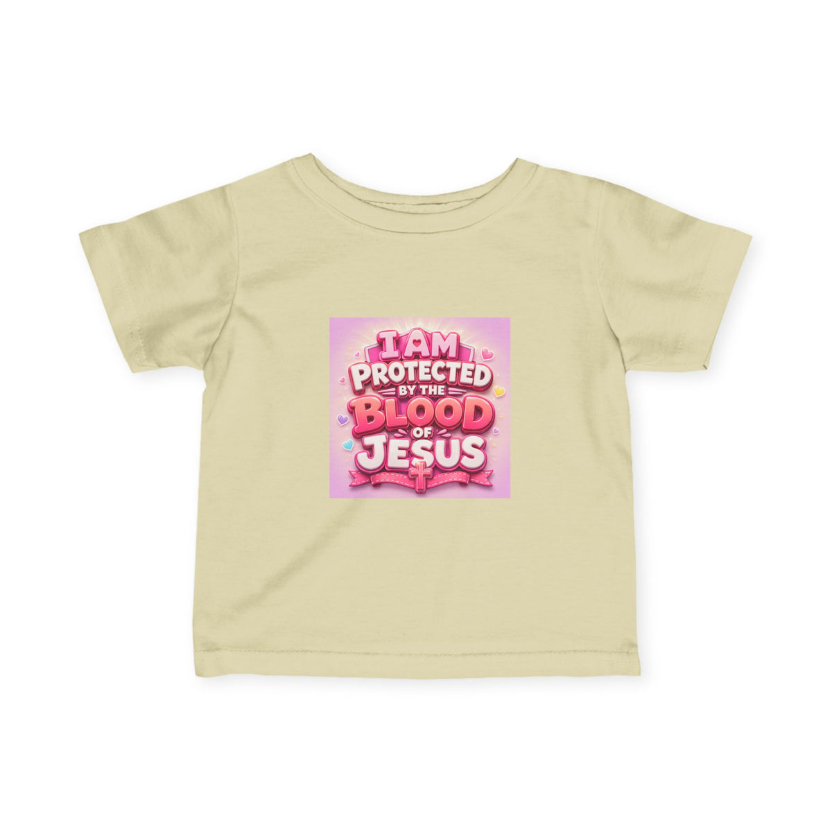 Infant Tee — "I Am Protected by the Blood of Jesus" Pink Christian Baby Shirt