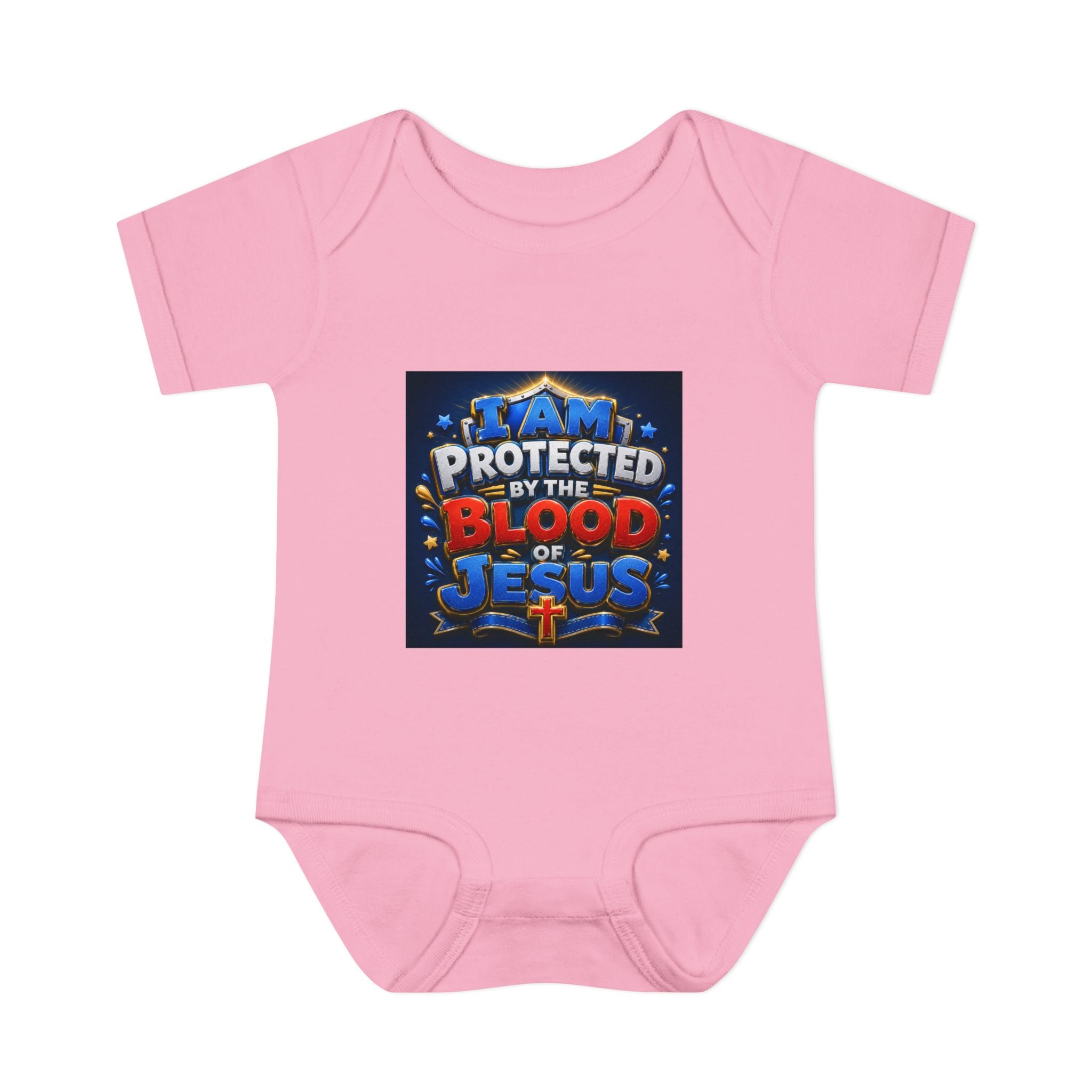 Infant Bodysuit - "I Am Protected by the Blood of Jesus" Christian Baby Onesie, Religious Newborn Gift