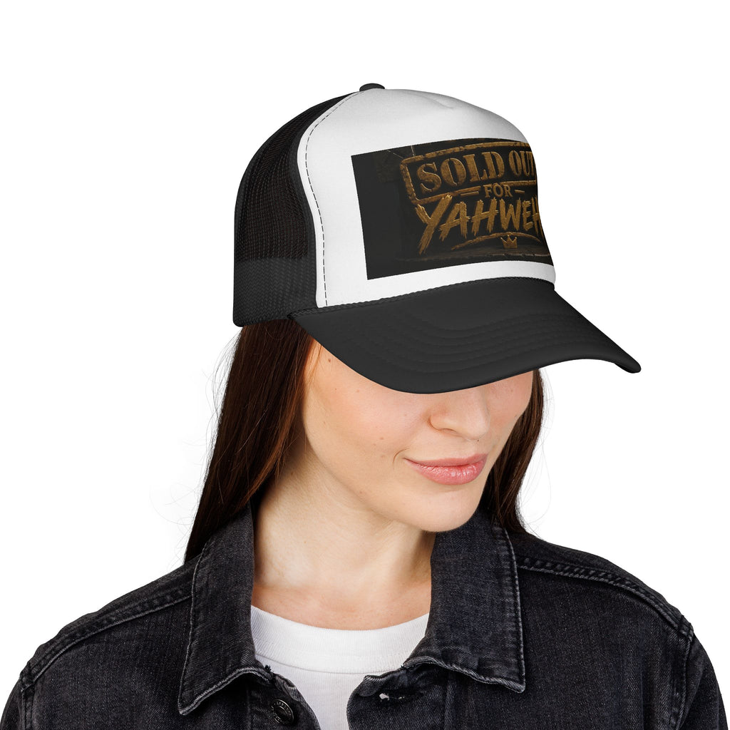 Sold Out for Yahweh Trucker Hat – Christian Faith Mesh Cap