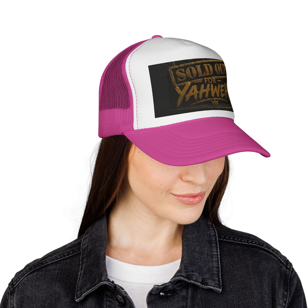 Sold Out for Yahweh Trucker Hat – Christian Faith Mesh Cap