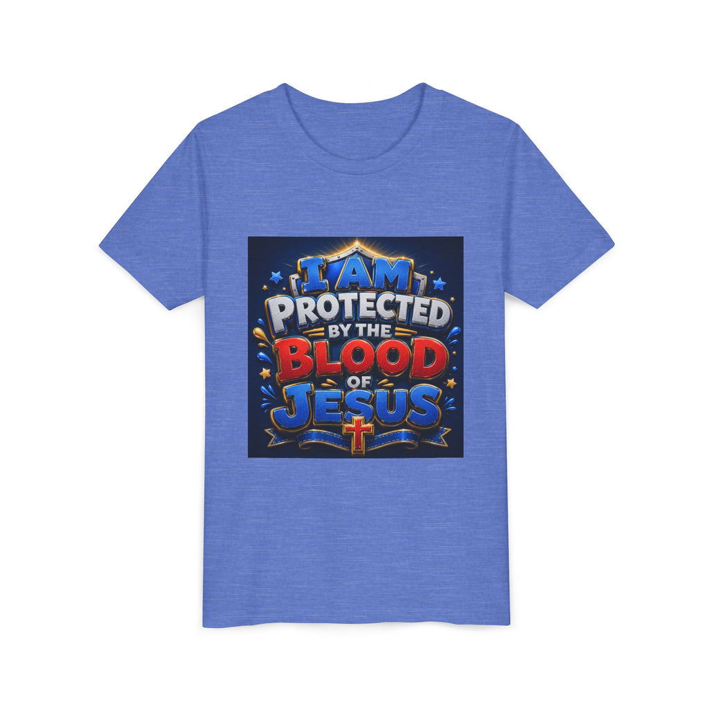 Youth Tee - "I Am Protected by the Blood of Jesus" Christian Kids T-Shirt