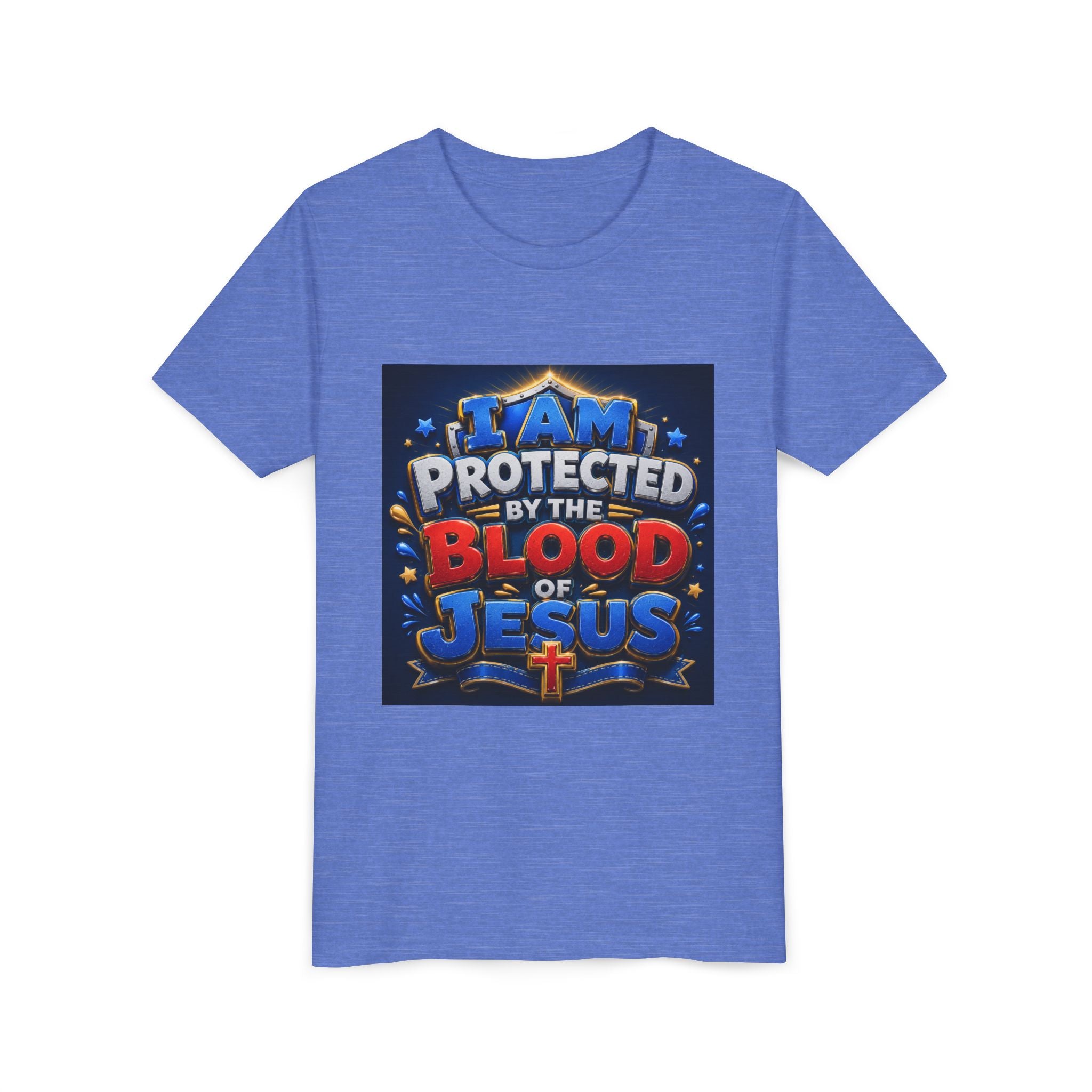 Youth Tee - "I Am Protected by the Blood of Jesus" Christian Kids T-Shirt