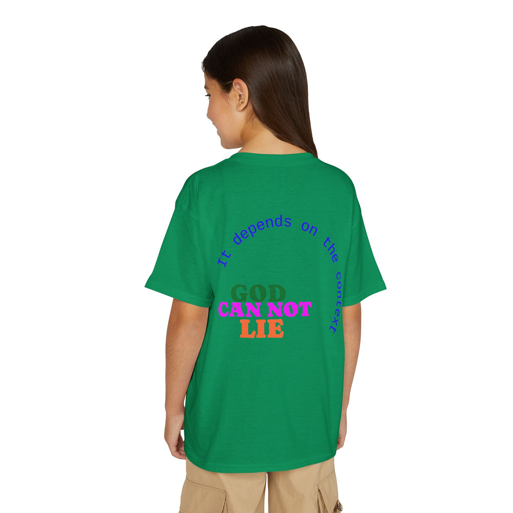 Youth T-Shirt — "What God Cannot Do Does Not Exist" Colorful Faith Graphic