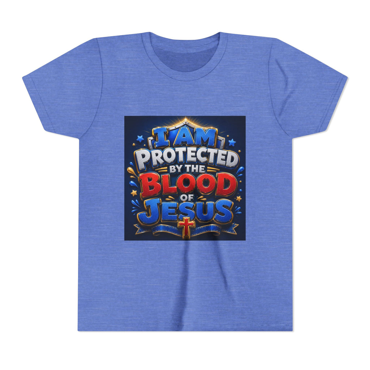 Youth Tee - "I Am Protected by the Blood of Jesus" Christian Kids T-Shirt