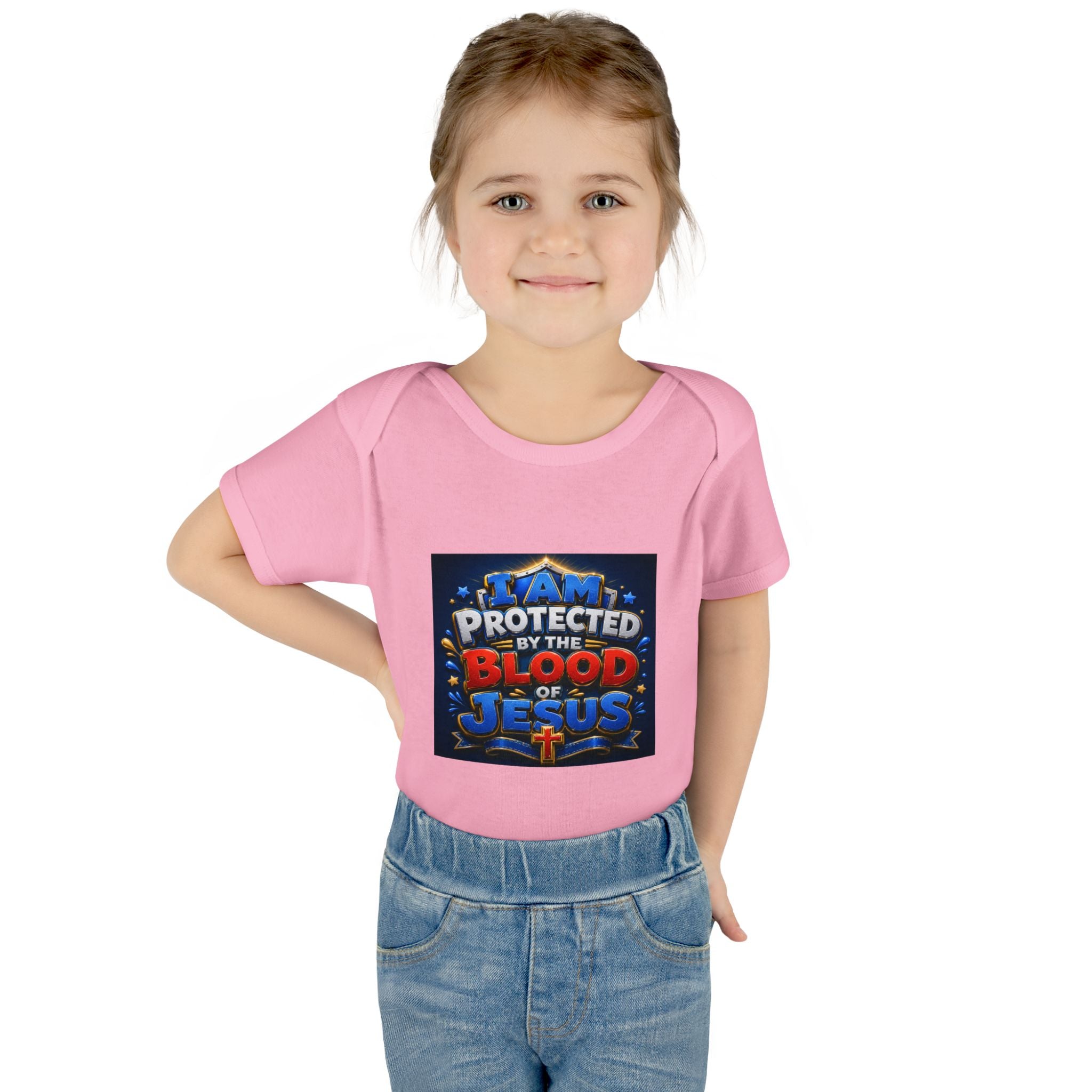 Infant Bodysuit - "I Am Protected by the Blood of Jesus" Christian Baby Onesie, Religious Newborn Gift