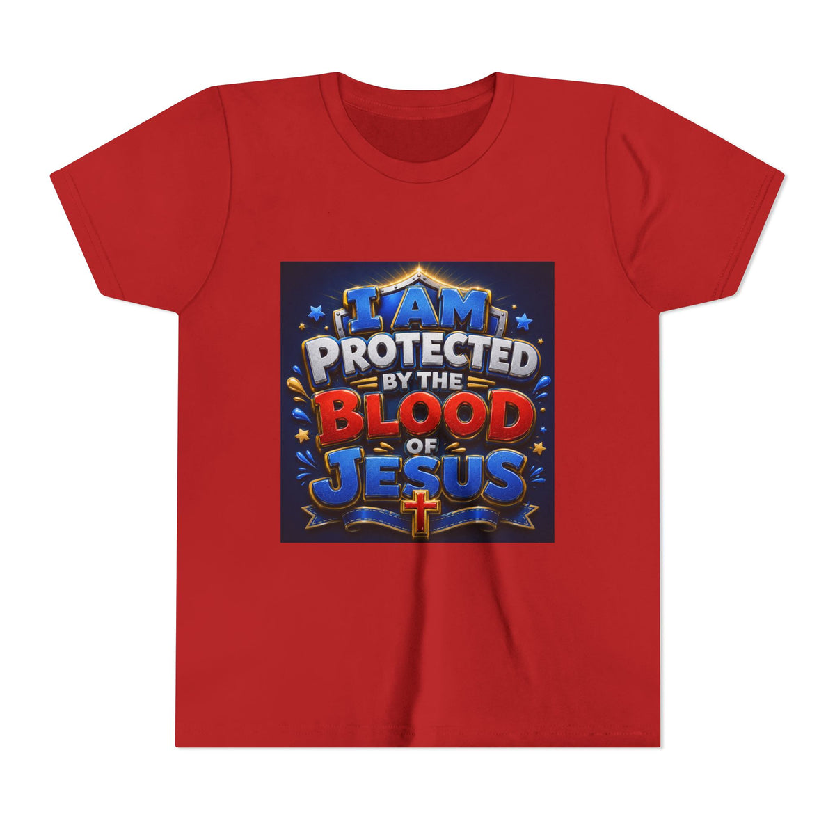 Youth Tee - "I Am Protected by the Blood of Jesus" Christian Kids T-Shirt