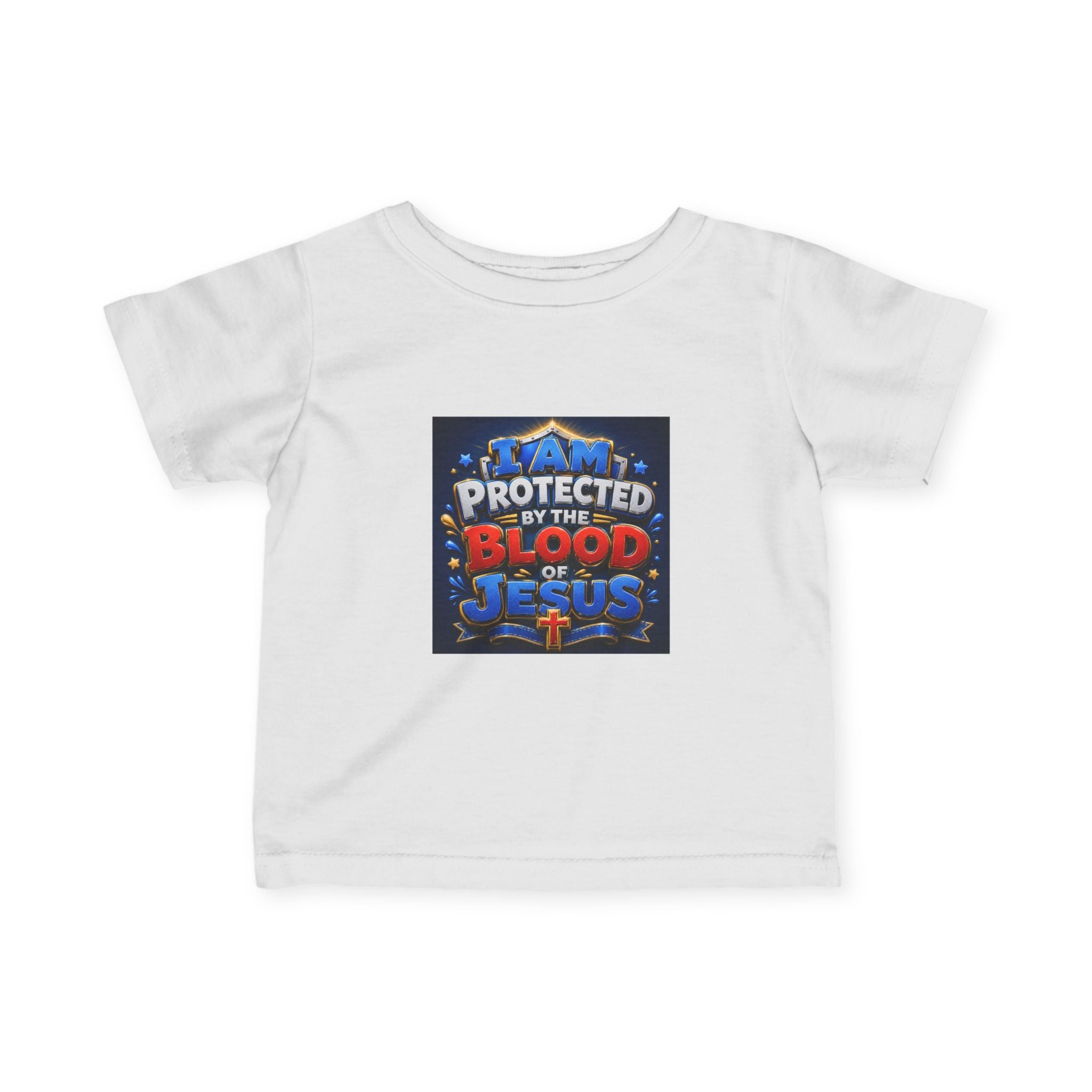 Infant Tee — "Protected by the Blood of Jesus" Christian Baby Shirt