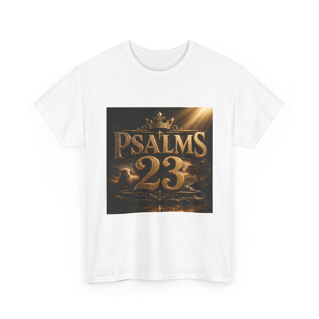 Psalms 23 T-Shirt — Christian Faith Tee with Crown and Psalm Design
