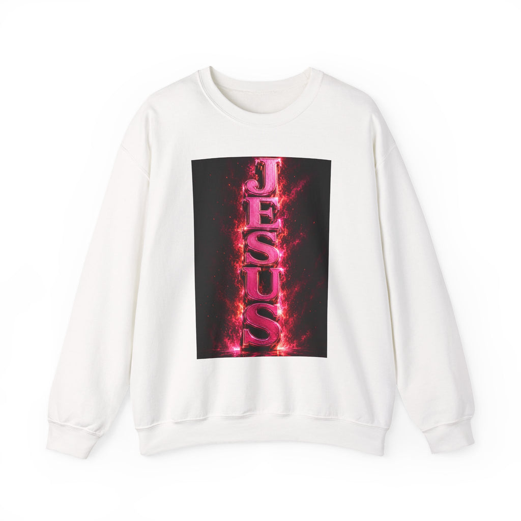 Jesus Vertical Flame Crewneck Sweatshirt
