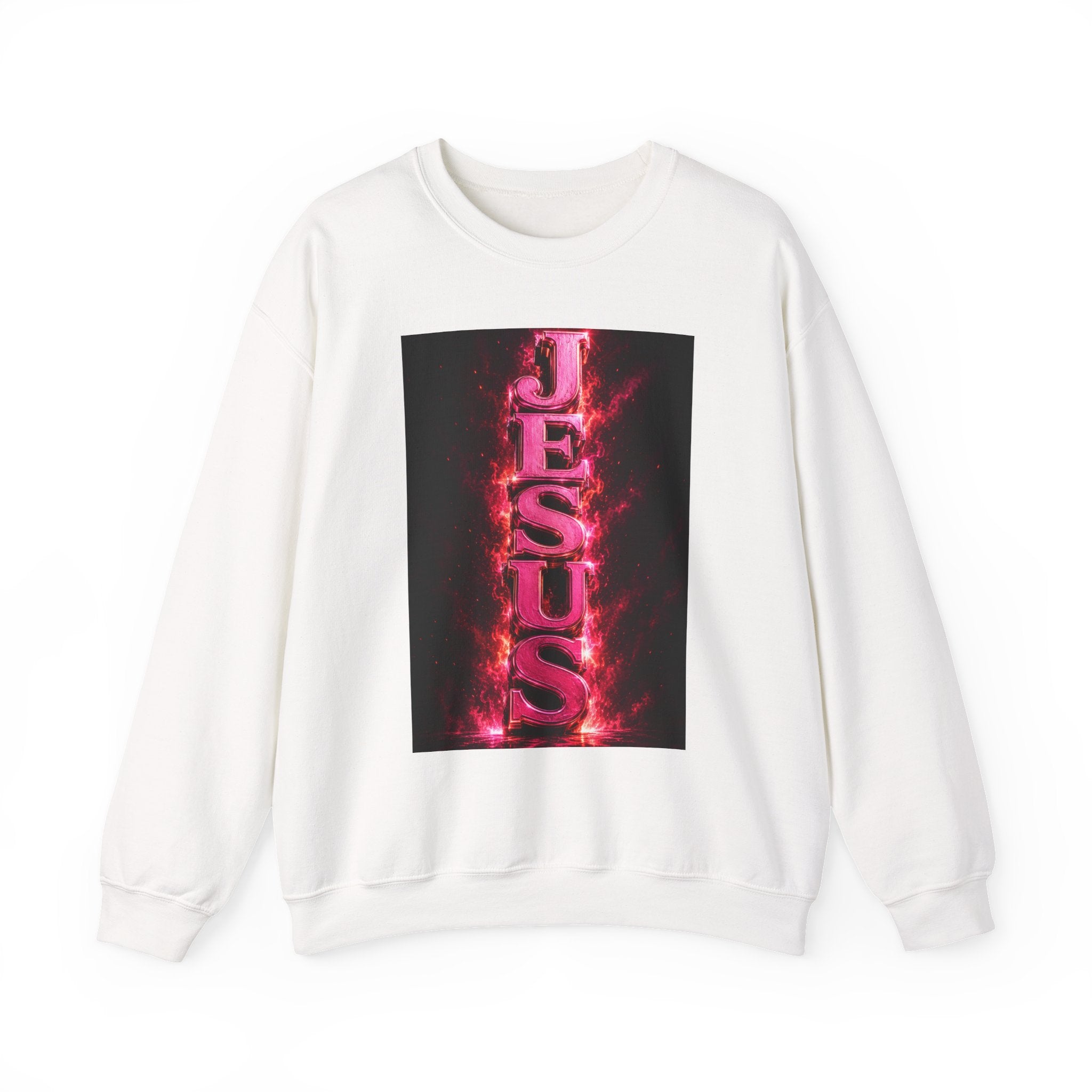 Jesus Vertical Flame Crewneck Sweatshirt