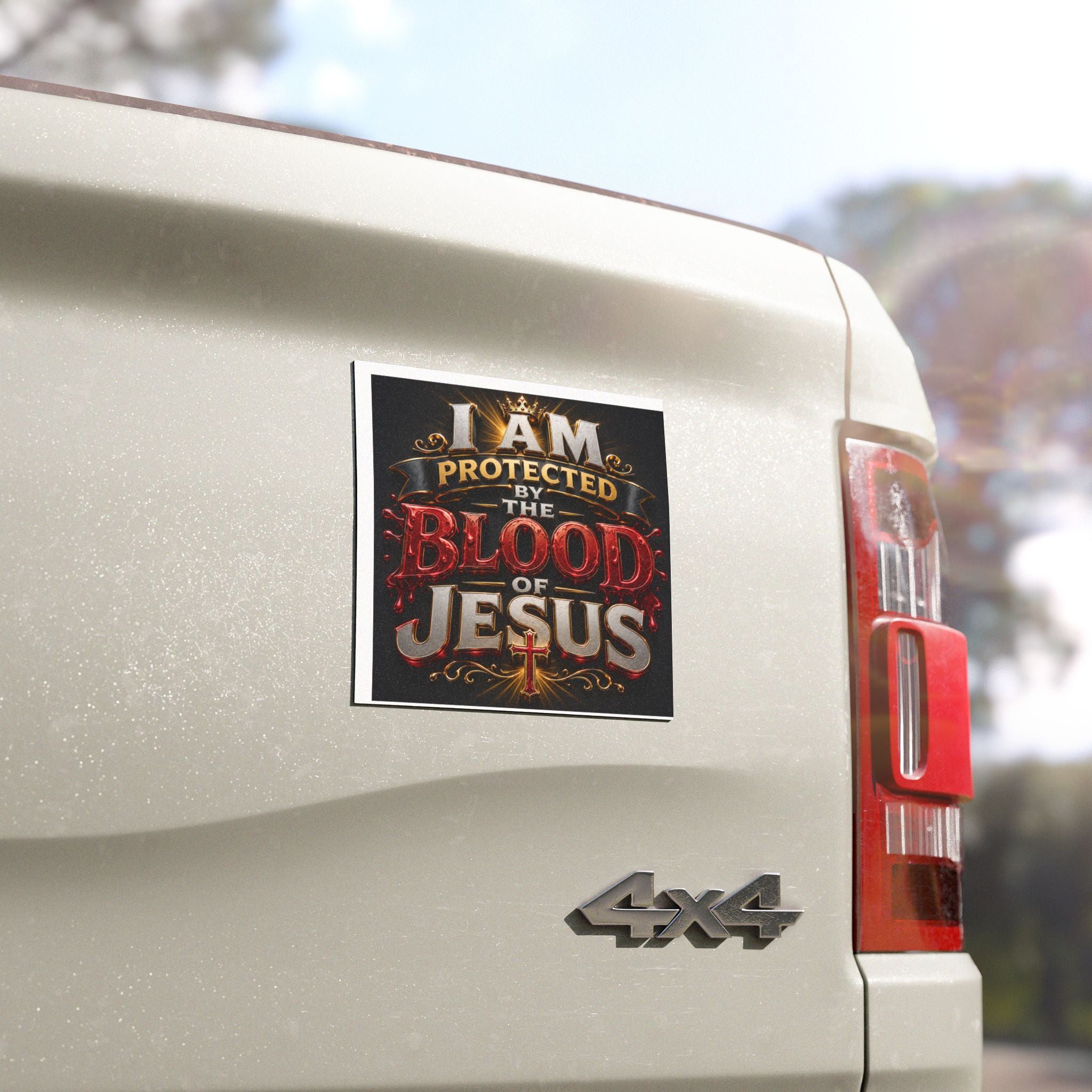 Car Magnet — "I Am Protected by the Blood of Jesus" Christian Faith Magnet