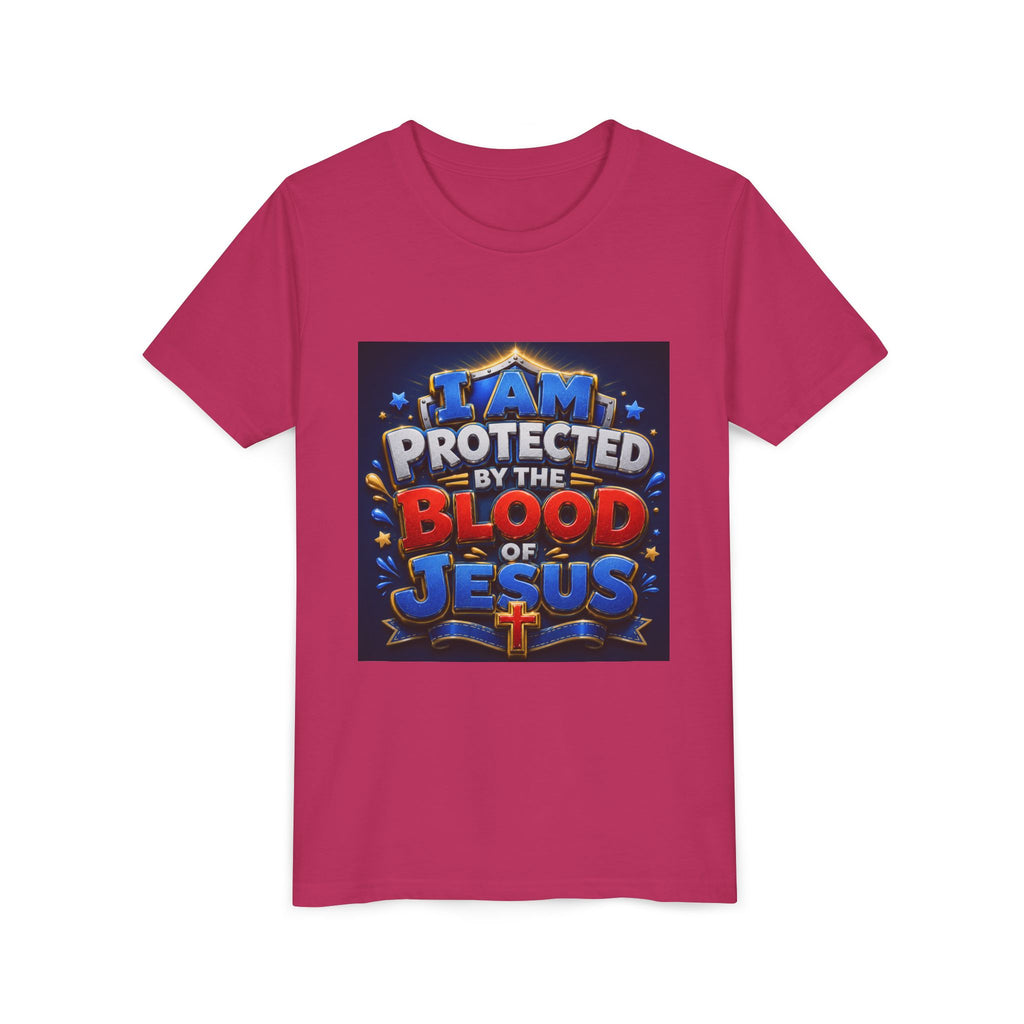 Youth Tee - "I Am Protected by the Blood of Jesus" Christian Kids T-Shirt
