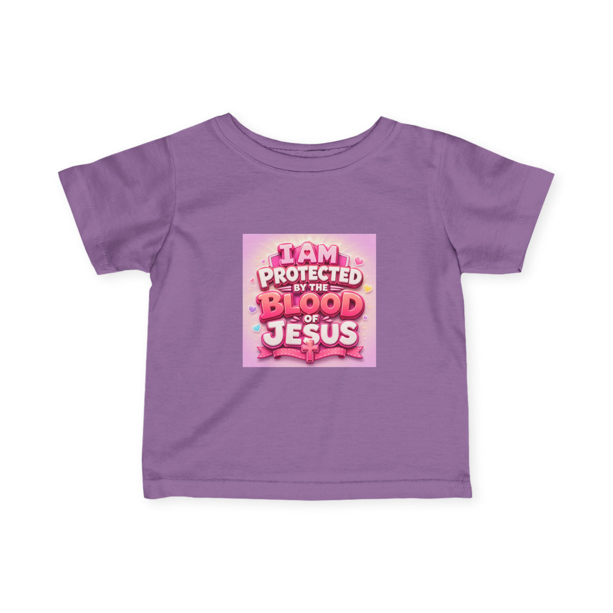 Infant Tee — "I Am Protected by the Blood of Jesus" Pink Christian Baby Shirt