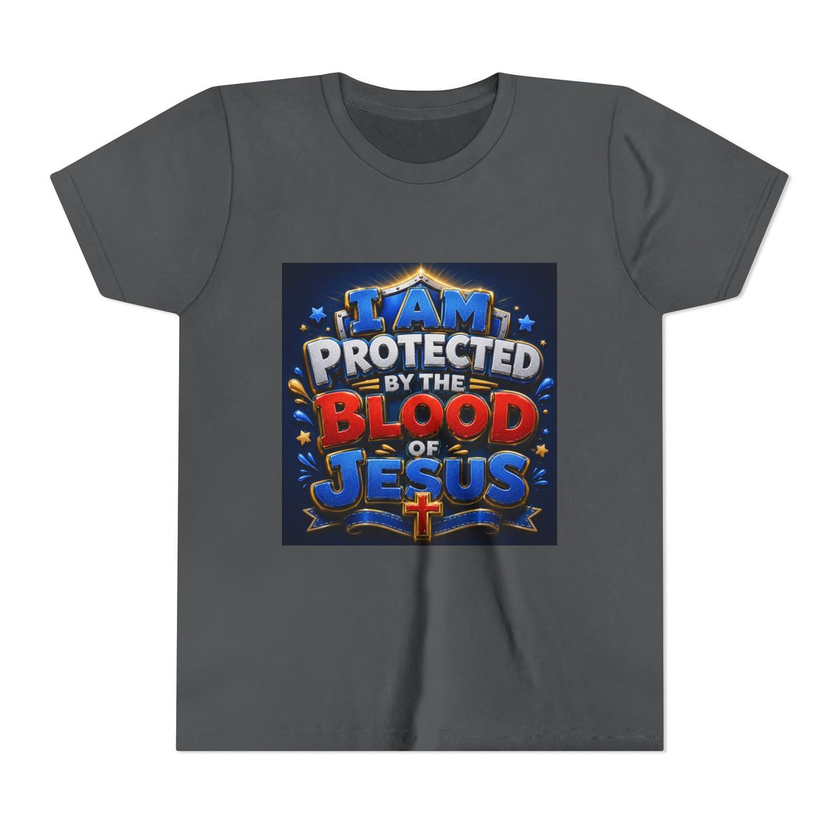 Youth Tee - "I Am Protected by the Blood of Jesus" Christian Kids T-Shirt