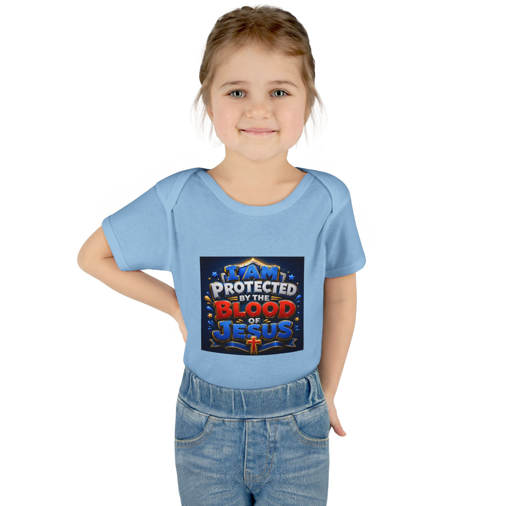 Infant Bodysuit - "I Am Protected by the Blood of Jesus" Christian Baby Onesie, Religious Newborn Gift