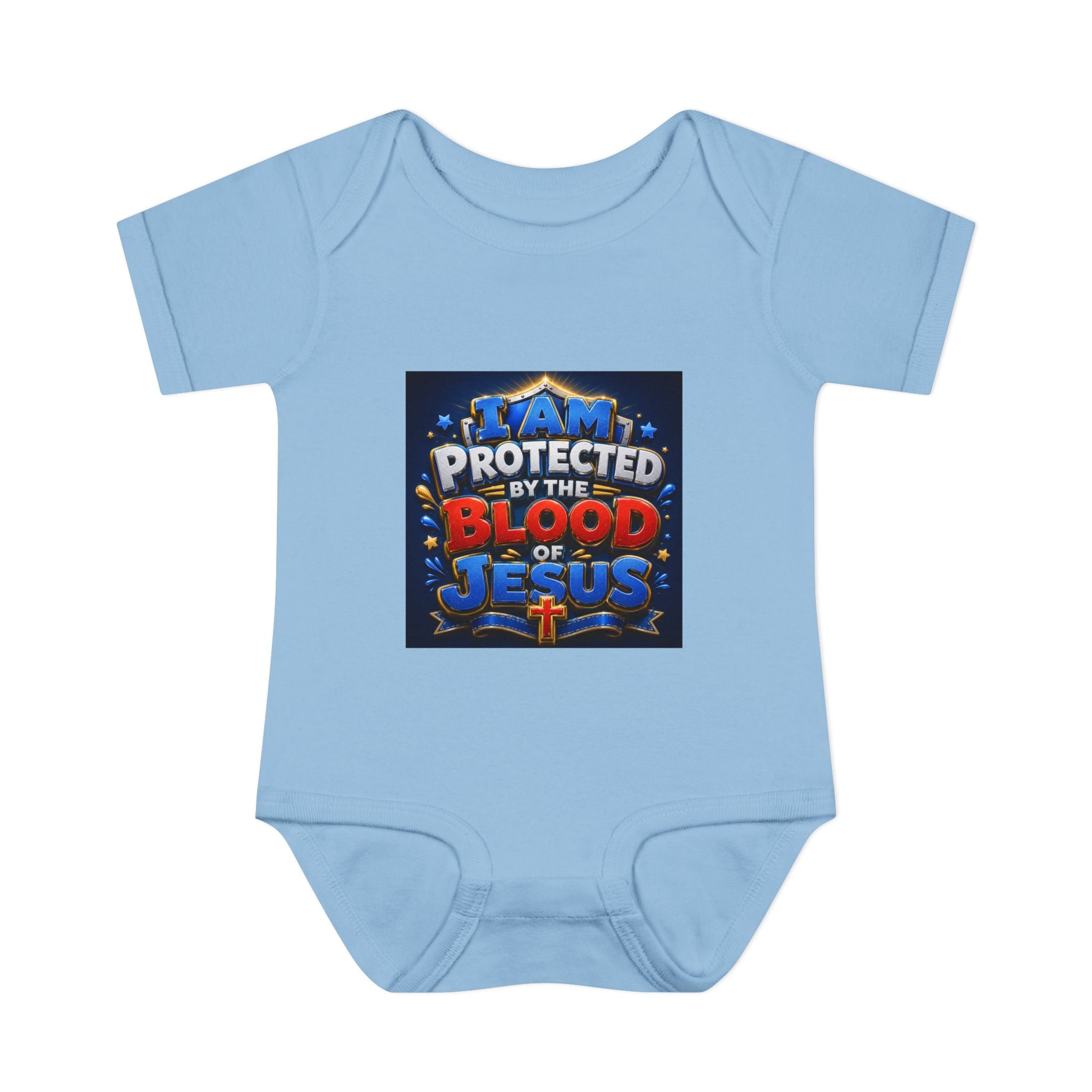 Infant Bodysuit - "I Am Protected by the Blood of Jesus" Christian Baby Onesie, Religious Newborn Gift
