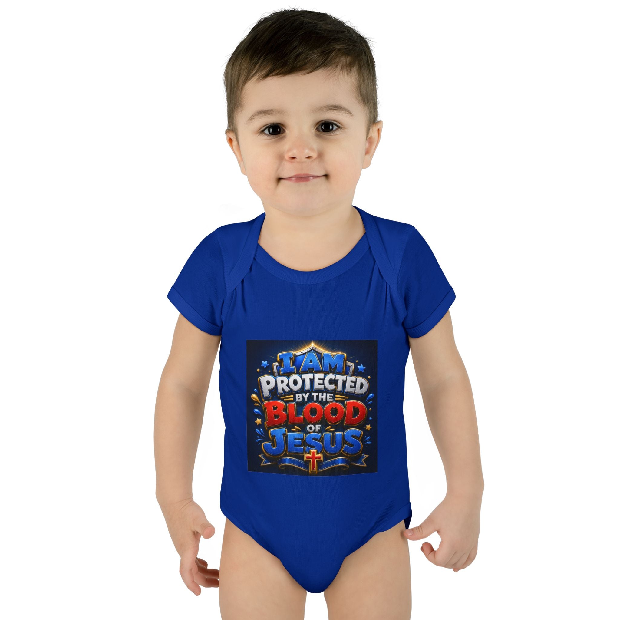 Infant Bodysuit - "I Am Protected by the Blood of Jesus" Christian Baby Onesie, Religious Newborn Gift