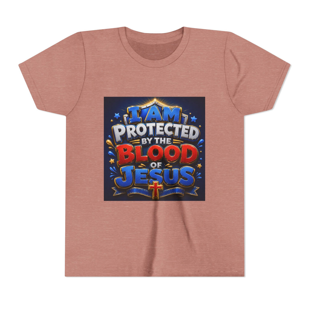 Youth Tee - "I Am Protected by the Blood of Jesus" Christian Kids T-Shirt