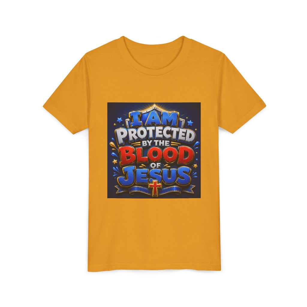 Youth Tee - "I Am Protected by the Blood of Jesus" Christian Kids T-Shirt