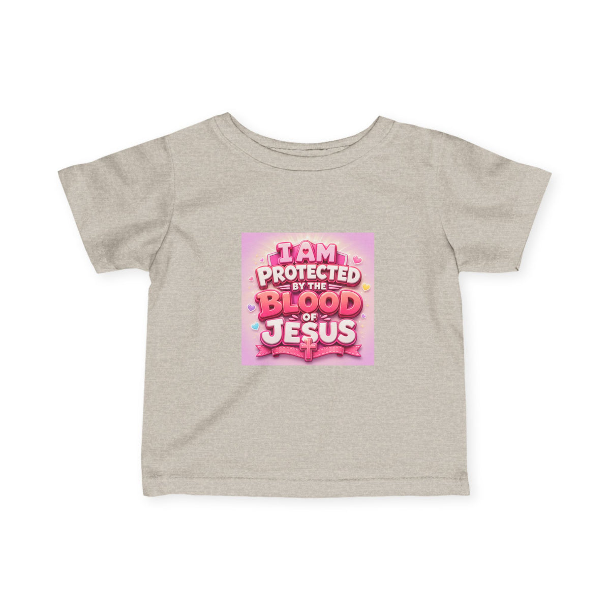 Infant Tee — "I Am Protected by the Blood of Jesus" Pink Christian Baby Shirt