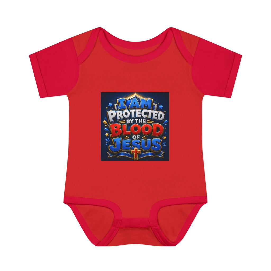 Infant Bodysuit - "I Am Protected by the Blood of Jesus" Christian Baby Onesie, Religious Newborn Gift
