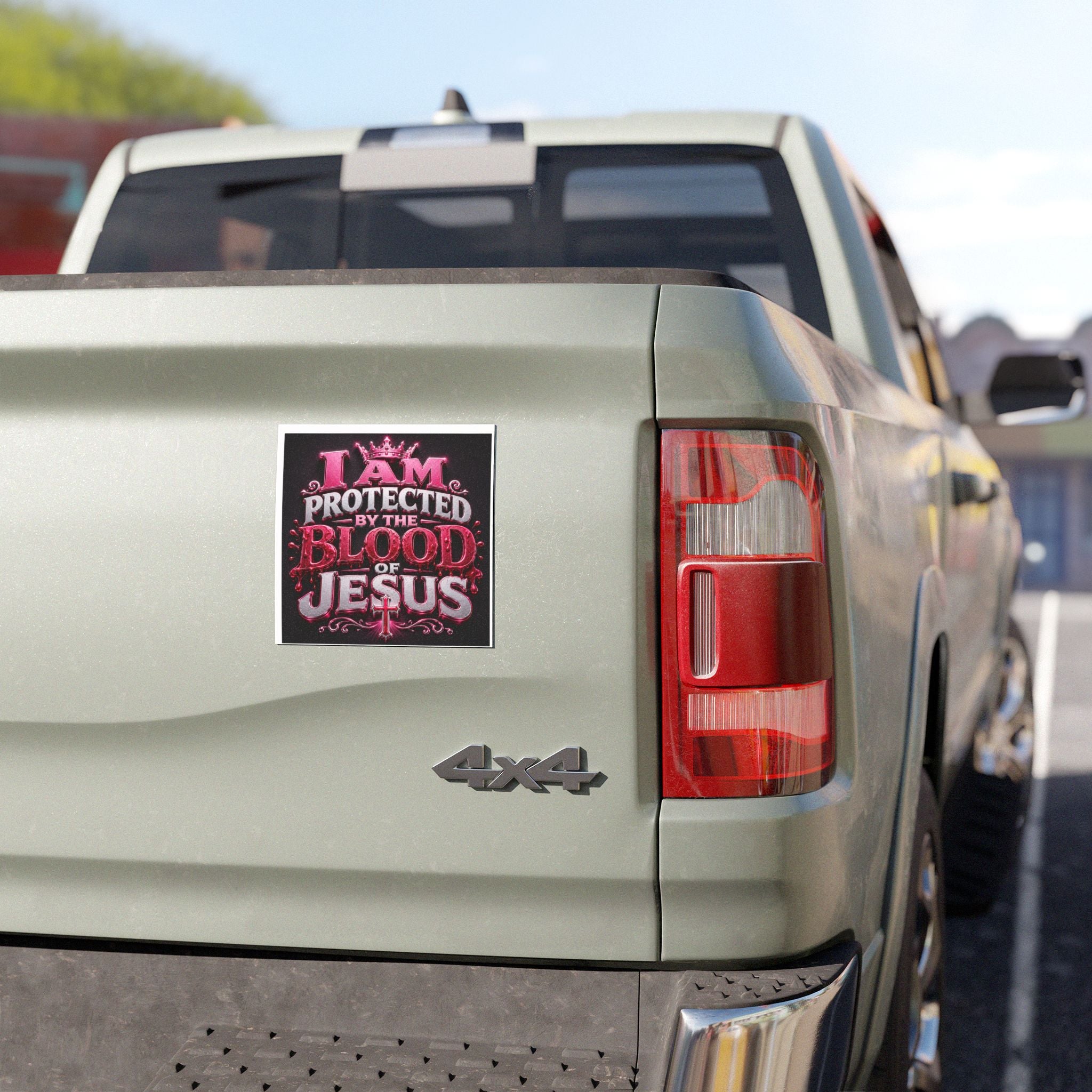 Car Magnet — "I Am Protected by the Blood of Jesus" Religious Christian Faith Sticker