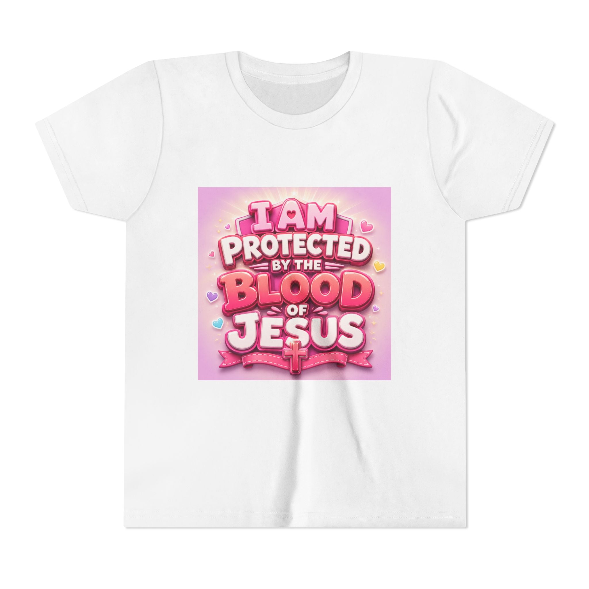 Youth Tee – "I Am Protected by the Blood of Jesus" Christian Faith Kids Shirt