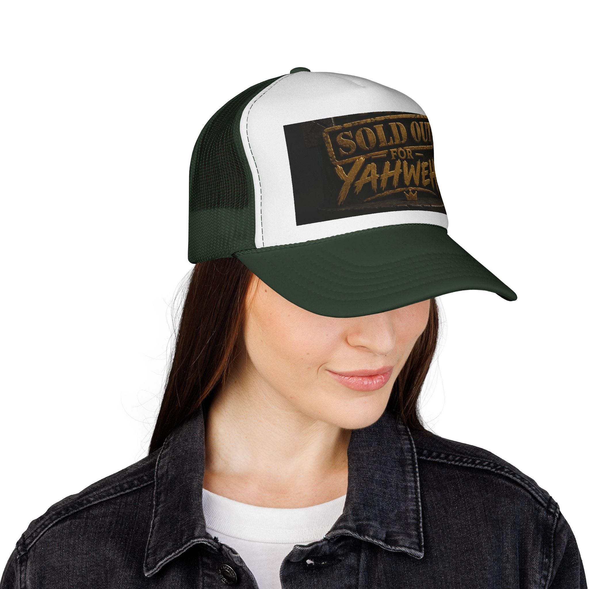 Sold Out for Yahweh Trucker Hat – Christian Faith Mesh Cap