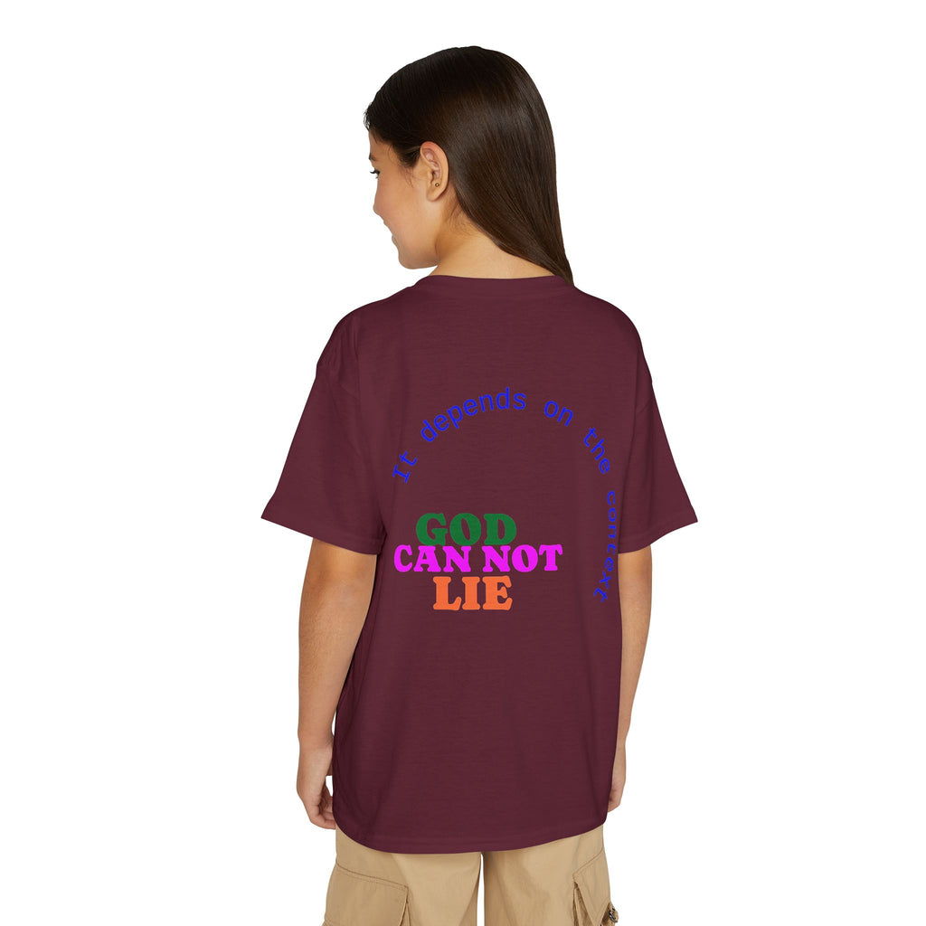Youth T-Shirt — "What God Cannot Do Does Not Exist" Colorful Faith Graphic