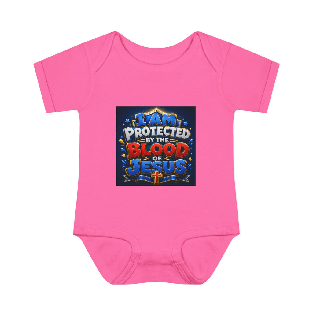 Infant Bodysuit - "I Am Protected by the Blood of Jesus" Christian Baby Onesie, Religious Newborn Gift