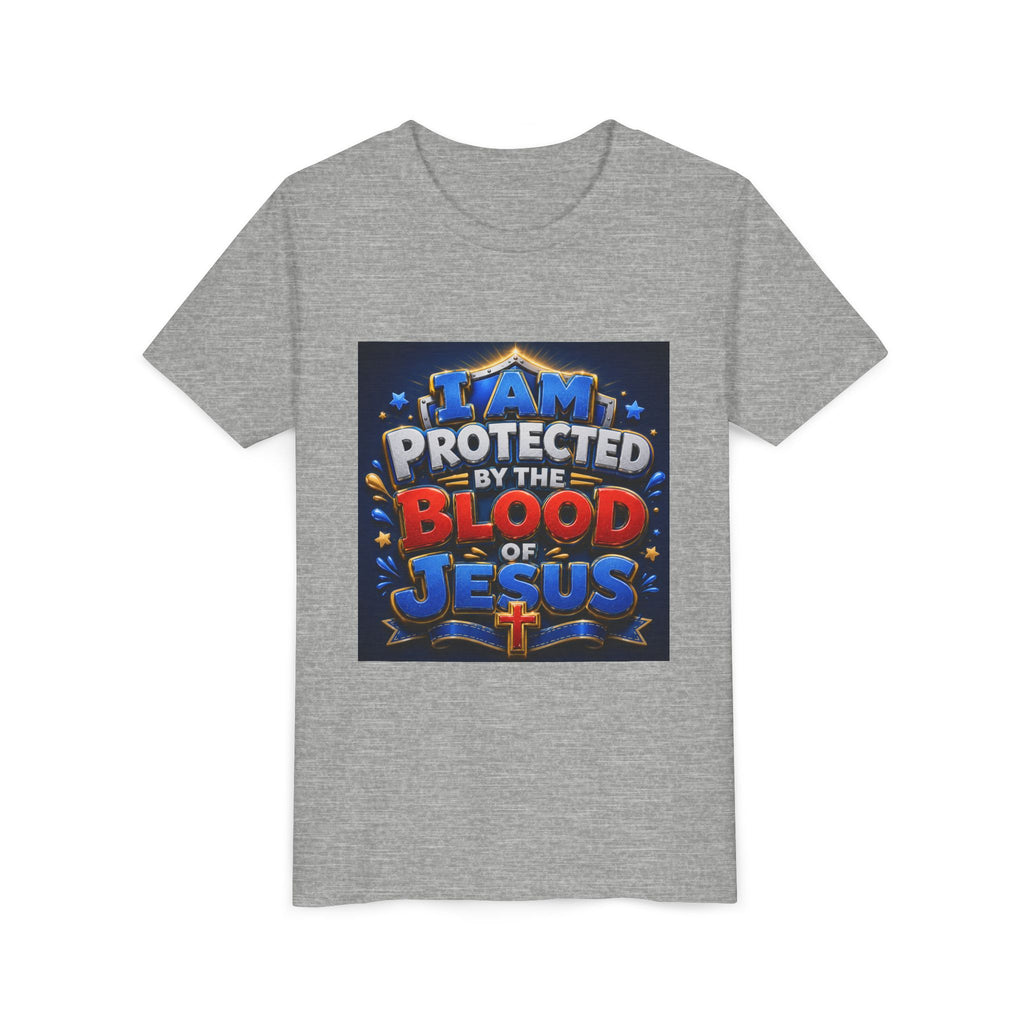 Youth Tee - "I Am Protected by the Blood of Jesus" Christian Kids T-Shirt